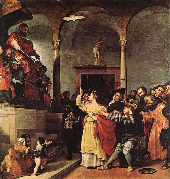 Lorenzo Lotto St Lucy before the Judge oil painting picture